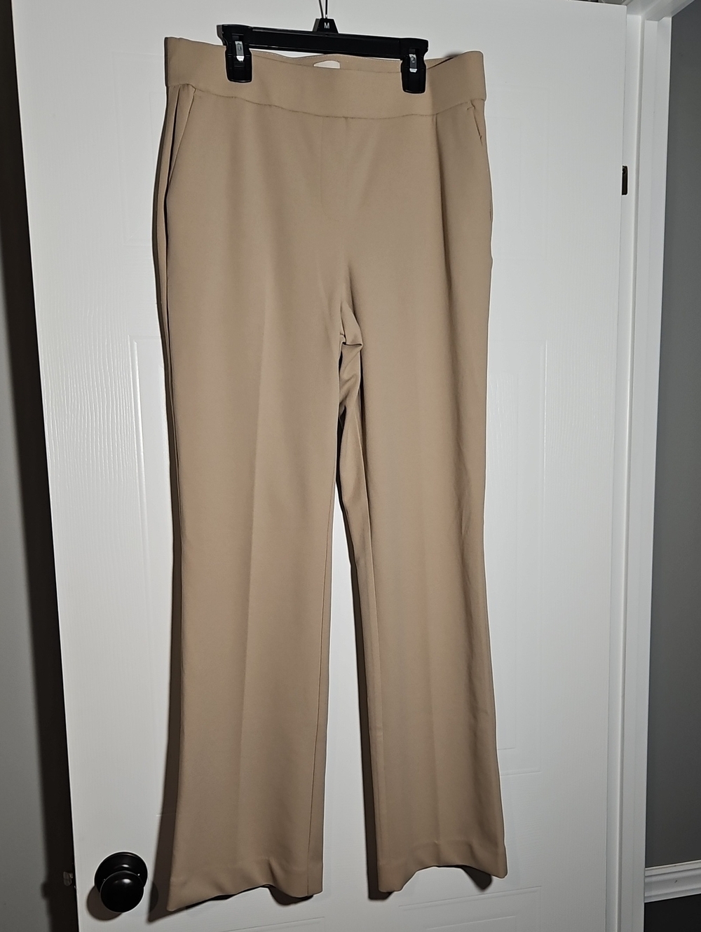 Anne Klein Taupe Wide-Leg Pull-On Pants